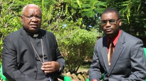 Picture of Ephraim Nyirenda interviewing Bishop Mtumbuka on the status of Karonga Diocese recently