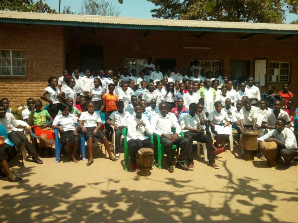 Father Mwale and the youth rally participants 