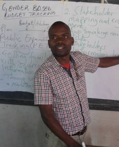 Obert Mkandawire facilitating during the training session