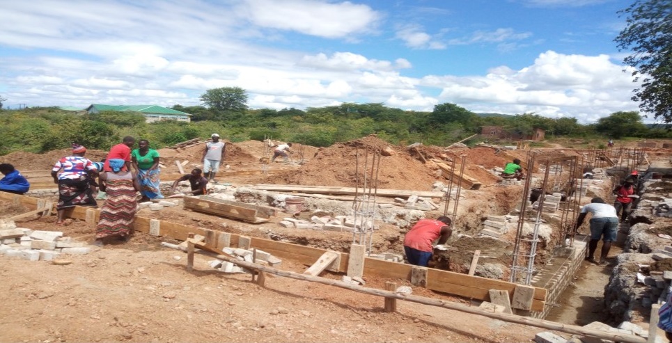 Picture showing the construction of the double storey office block