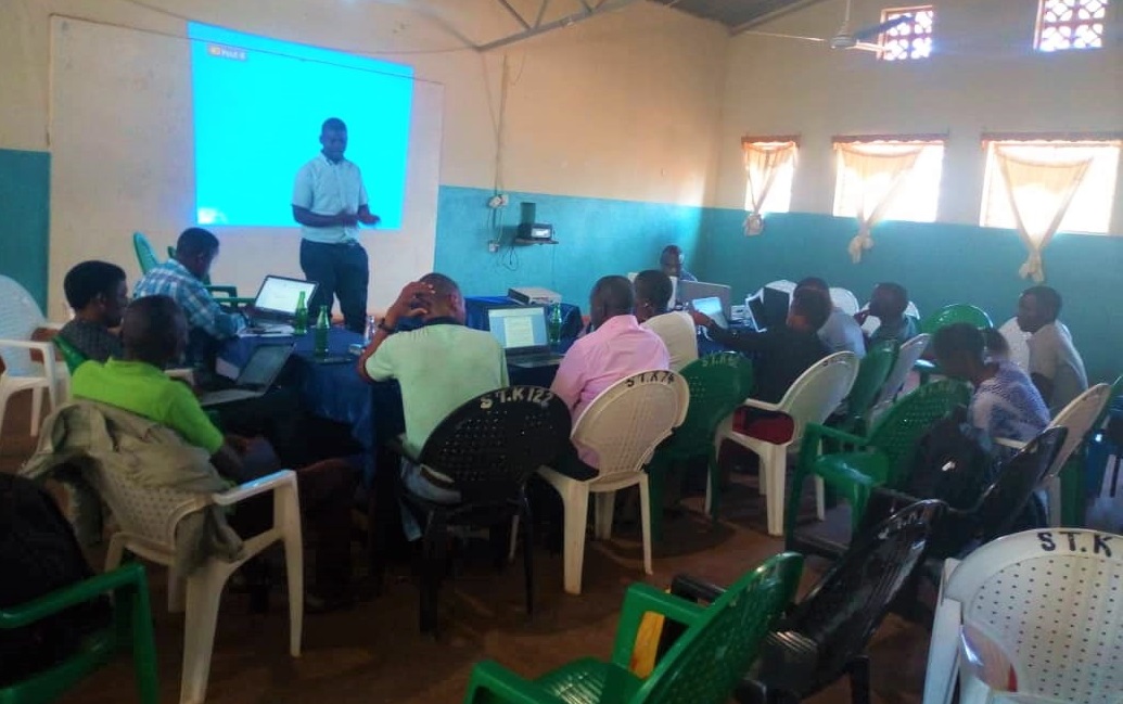 The Caritas Secretary, Mr Mwawi Shaba, addressing the participants