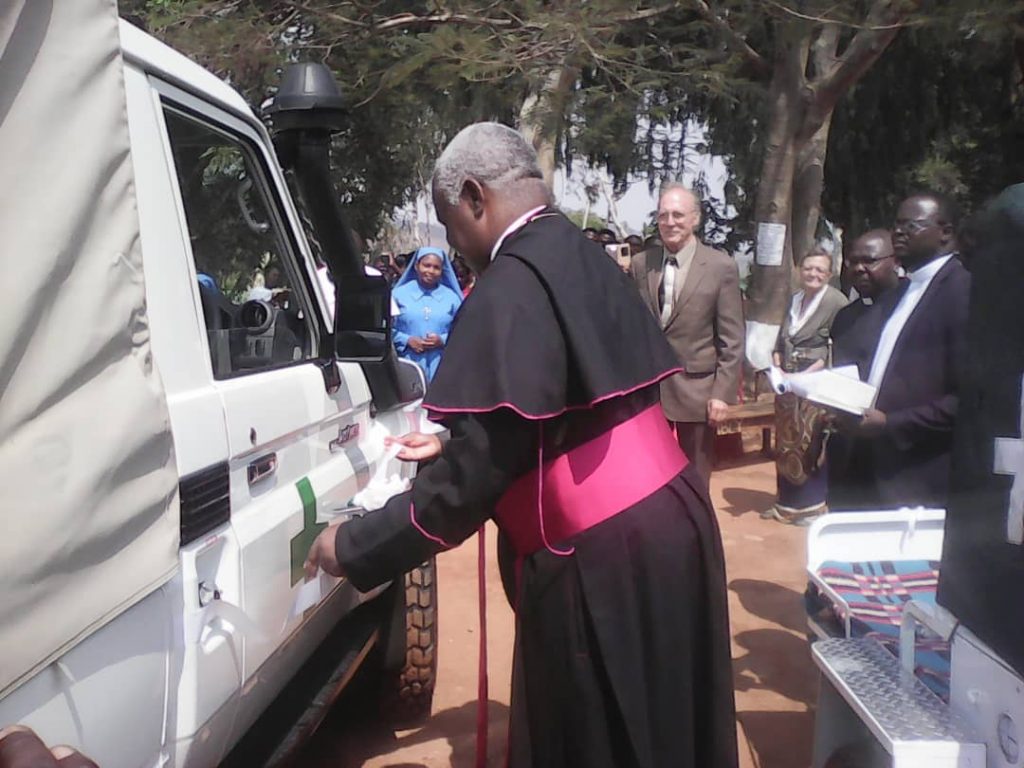 Bishop Mtumbuka during the handover ceremony 