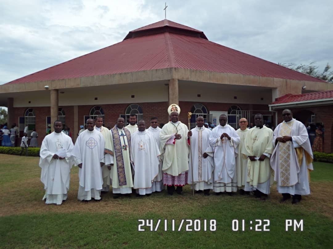 Bishop Martin Mtumbuka and priests