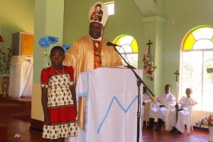 Bishop Martin Mtumbuka with Caroline Banda