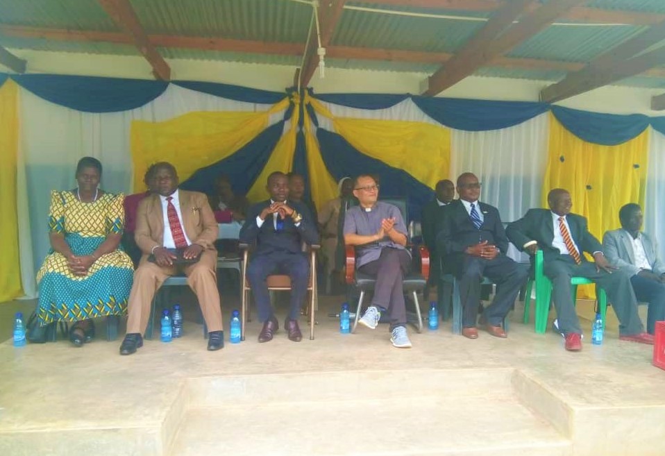 Some of the dignitaries third from left Marianists Brother Mfune and after him Father Simon (in grey clerical shirt),