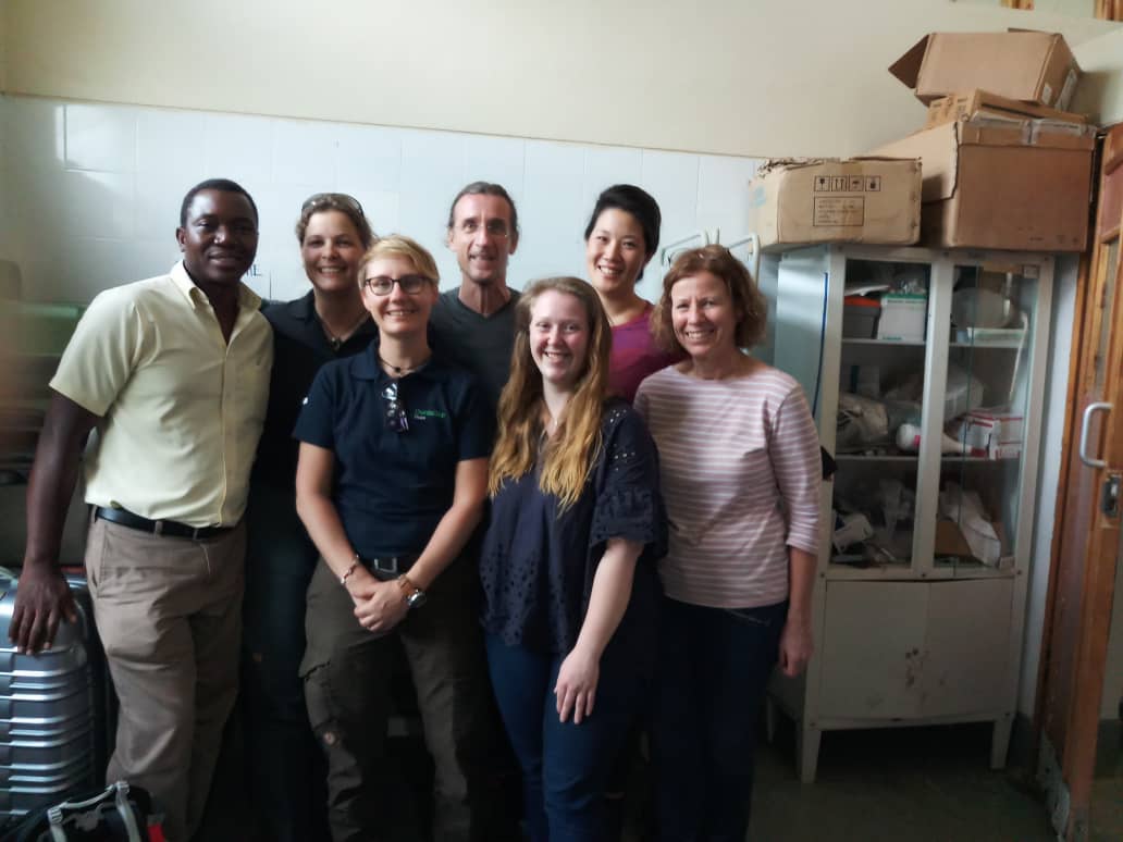 Mr Vincent Shaba (left) with the members of the Interplast Team at Chitipa District Hospital