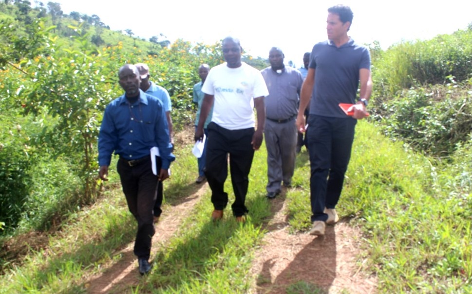 James Kasambara and Stephano Nkhata leading the group to the nursery that the farm is preparing in readiness for the 2019-2020 planting season which begins in December