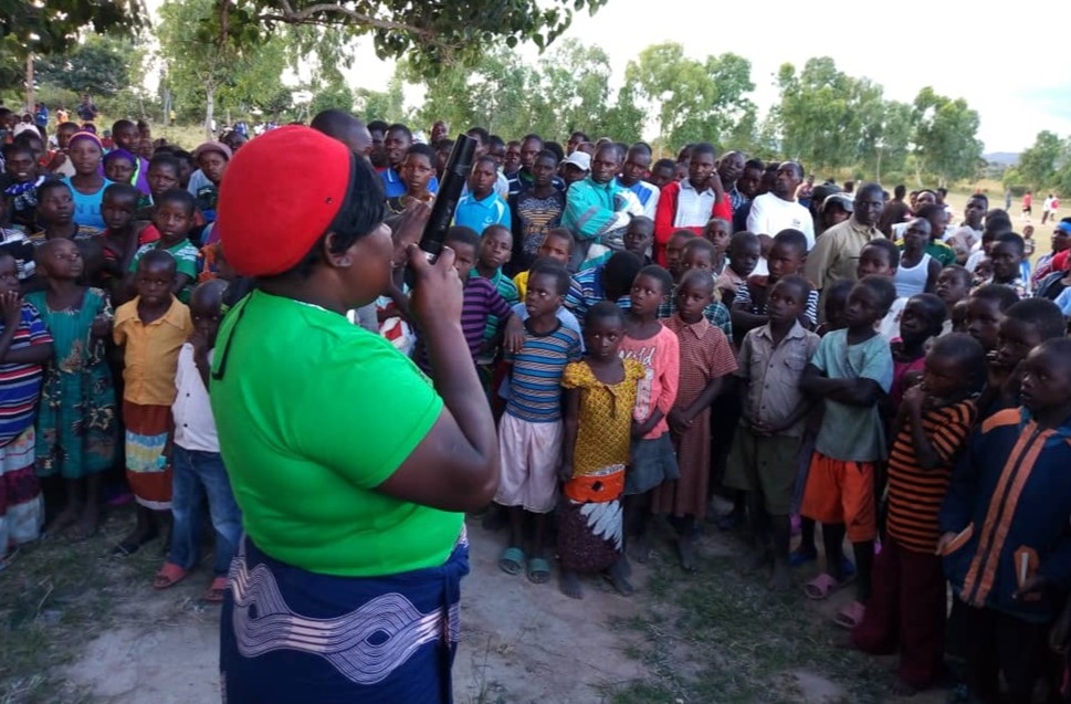 Mercy Mpoha Addressing the people at half time