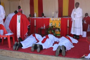 Ordinands Lie Prostrate During Litany of the Saints Symbolising Their Unworthiness For the Office to be Assumed and theie Dependence Upon God and the Prayers Of the Christian Community