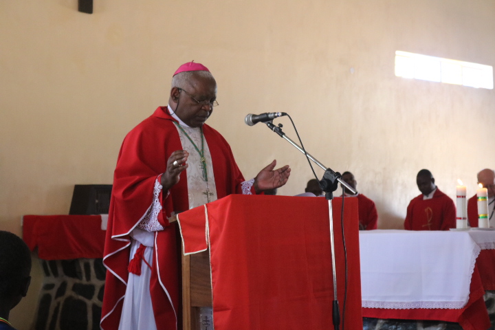 Bishop Mtumbuka captured during the ceremony
