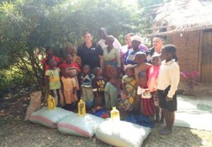 Some of the household who benefited from the donation at Chitemwano CBO in St Stevens Parish