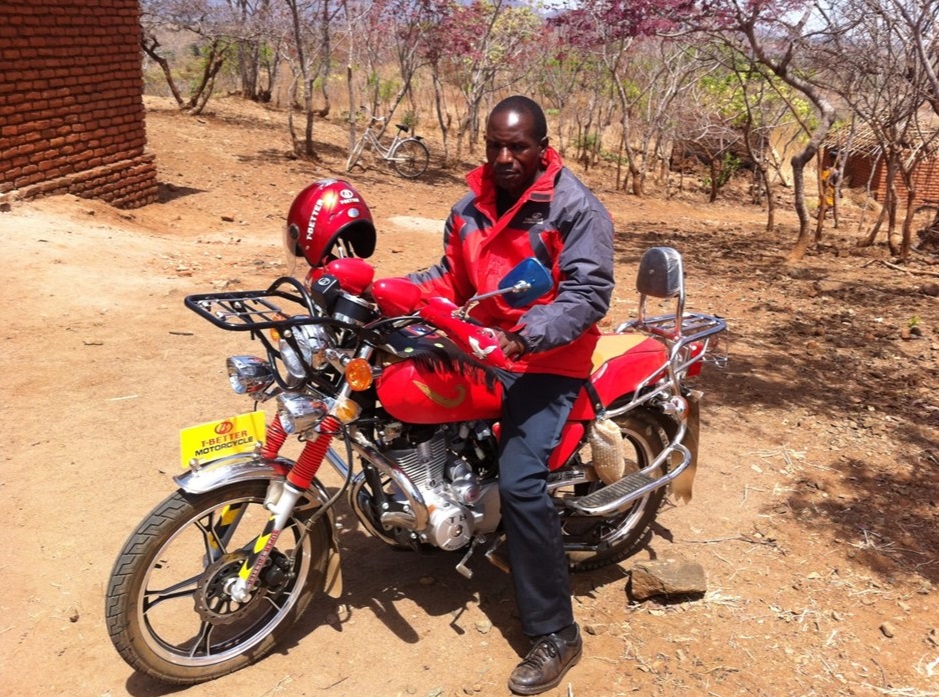 Mwamphashi during one of his test ride trips