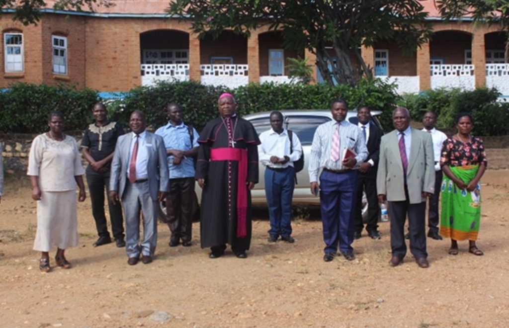 Bishop Mtumbuka with members of Diocesan Laity Council after the meeting at Kaseye