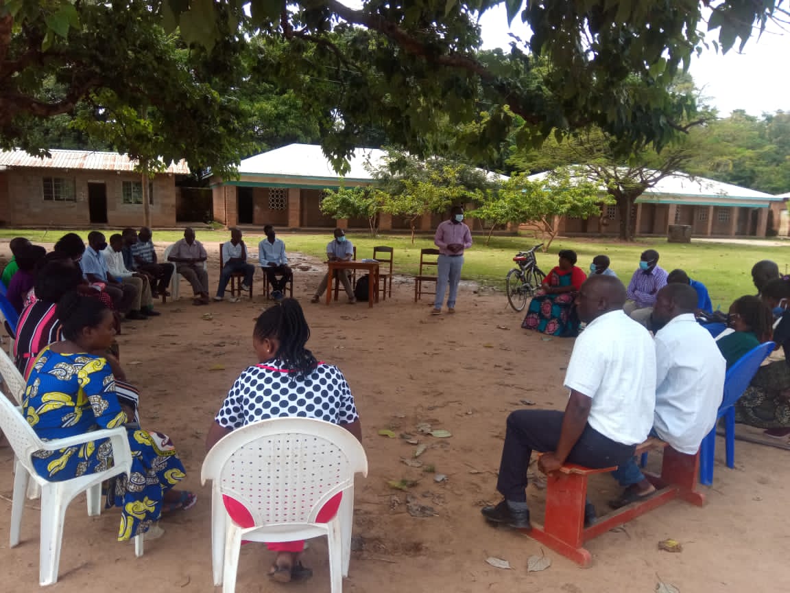 Justice and Peace Desk Officer Louis Nkhata facilitating during the training session