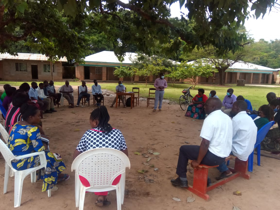 Justice and Peace Desk Officer Louis Nkhata facilitating during the training session