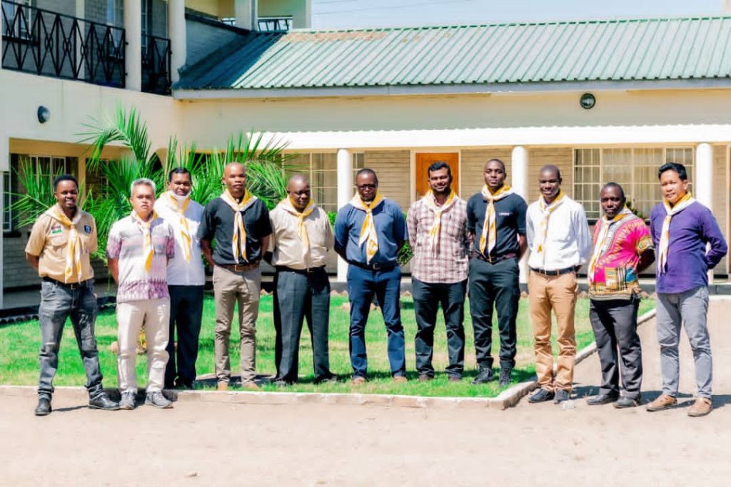 Parish Scout Chaplains with Diocesan Scout Chaplain (fourth from right) and Diocesan Scout Coordinator (1st from Left)