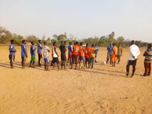 Fr Lorent Dziko launching the football competition